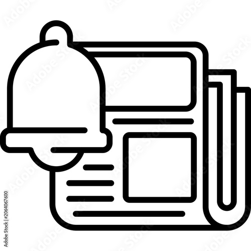News Notification Line Icon