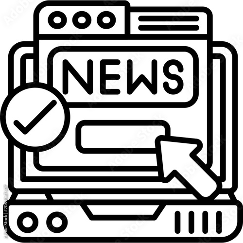 News Subscription Line Icon