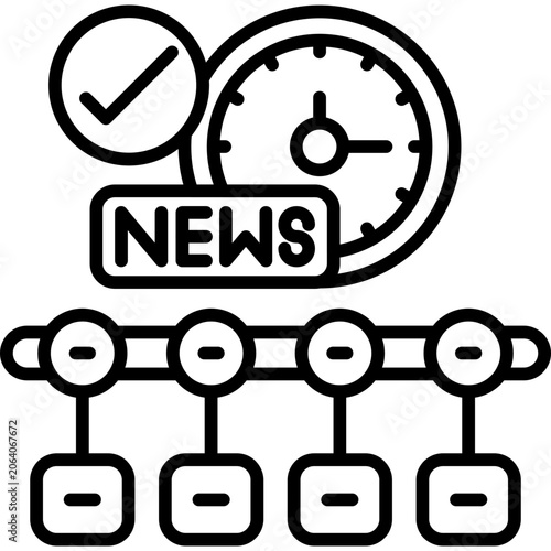 News Timeline Line Icon