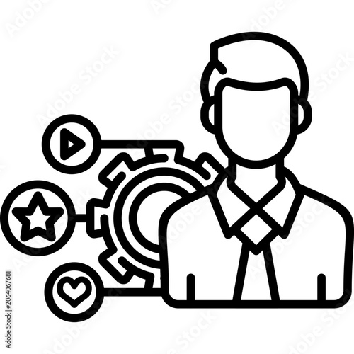 Journalism Management Line Icon
