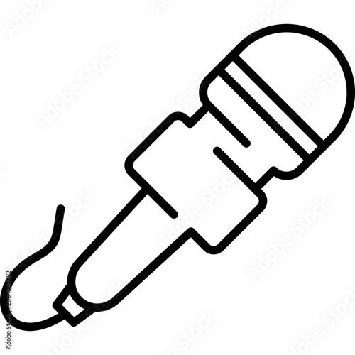 Press Microphone Line Icon