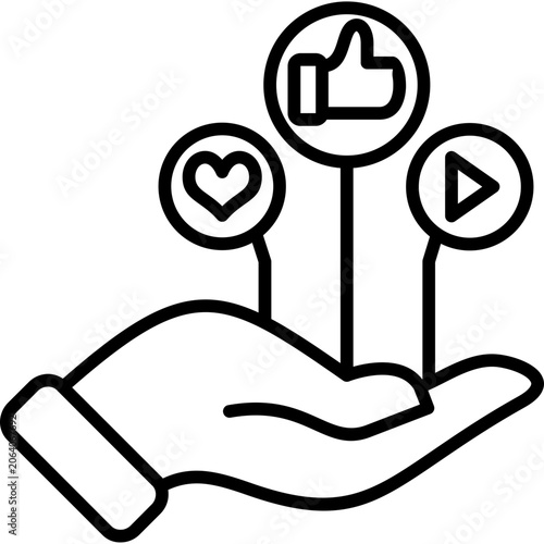 Media Management Line Icon