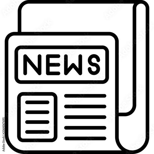 Newspaper Line Icon