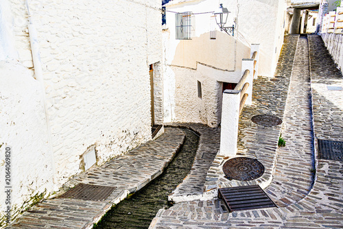Pampaneira, in the Alpujarra region of Granada, with its narrow, steep streets and water channels running through them