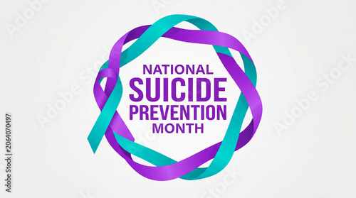 National suicide prevention month awareness ribbon circle symbol september