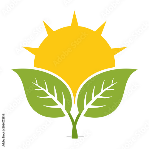 Flat design sunflower icon
