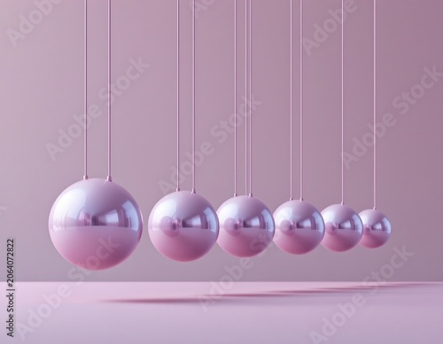 Floating Metallic Spheres Soft Pastel Glow