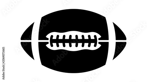 American Football Silhouette On A White Background