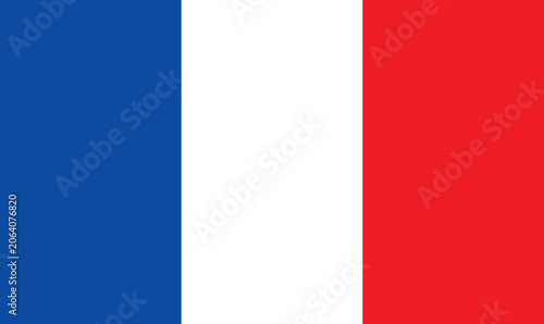 Obraz na plátně France flag with vertical blue, white, and red tricolor representing liberty, equality, and fraternity; a national symbol of the French Republic