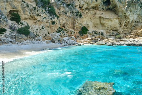 Cala Birìala, a paradisiacal beach with turquoise waters in the Gulf of Orosei, Cedeña