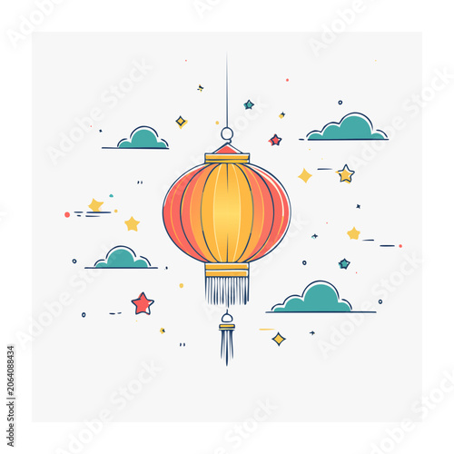 Hot air balloon vector illustration