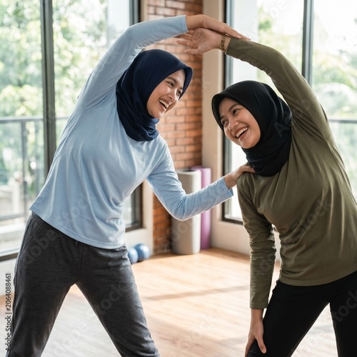  Modern Women Relaxing at a Healthy Café