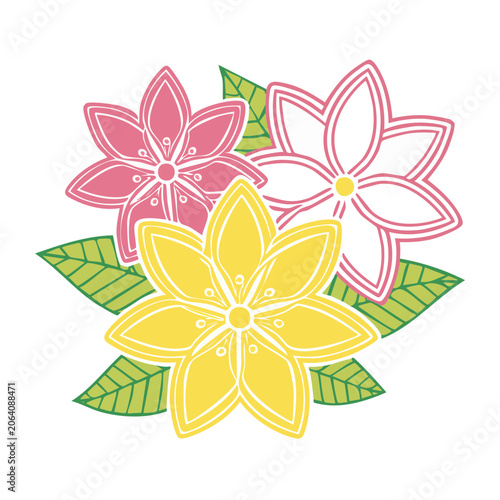 Pink and yellow floral vector design