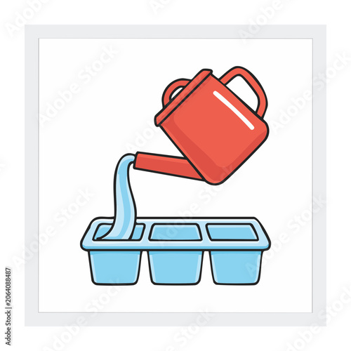 Red heart on blue gift box vector