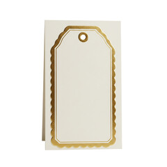 Elegant blank tag design isolated on transparent background perfect for gift labels or event invitations png