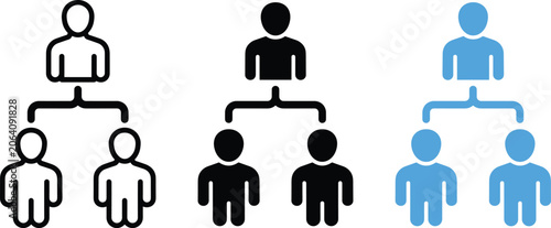 Tableau sur toile Organizational Structure Hierarchy Team Management Business People Icons Vector