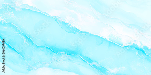 Foto Soft turquoise marble texture with white accents and smooth flowing patterns