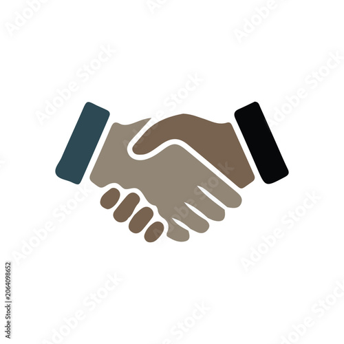 Handshake vector icon. Business partnership or agreement symbol isolated on white background.