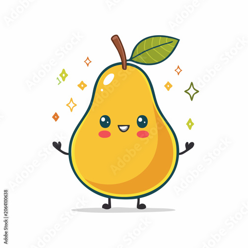 Cute Kawaii Pear Character