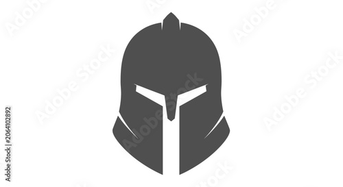 Fotografie Warrior Helmet Icon, Spartan Warrior Helmet Silhouette, Ancient Greek Warrior Sy