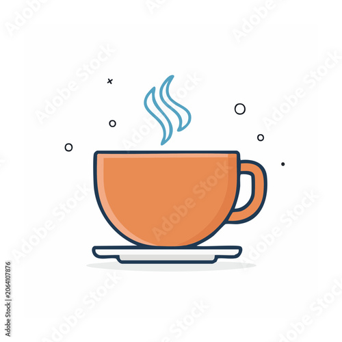 Flat design coffee cup with steam vector