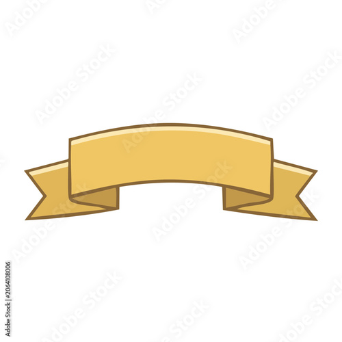 Gold ribbon award icon on transparent background