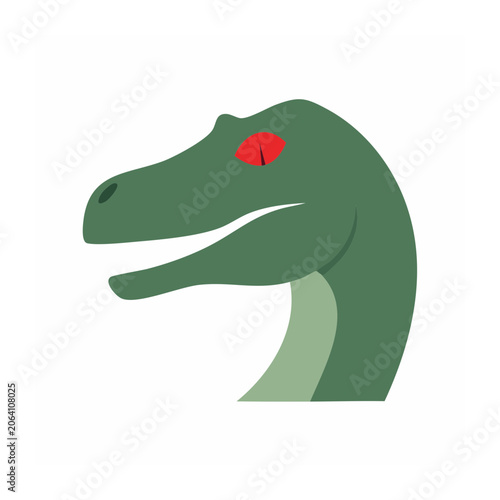 Green Dinosaur Head Illustration