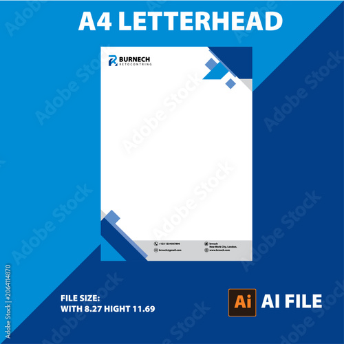 letterhead pad template design and mockup