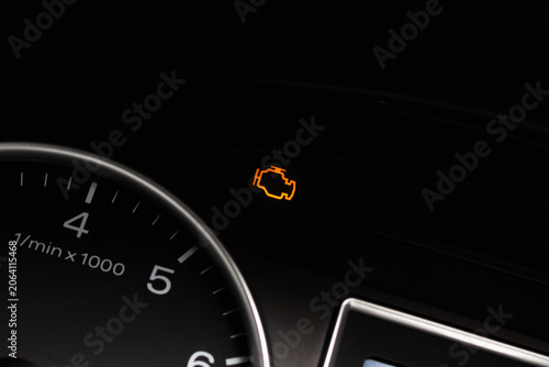 Automotive car diagnostics concept. check engine light alert.