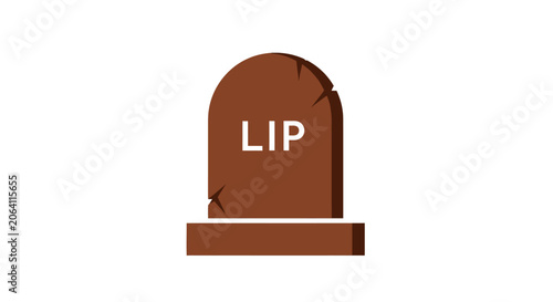 Fotografie Tombstone with LIP inscription - Death, End, Loss, Grief, Mourning, RIP concept