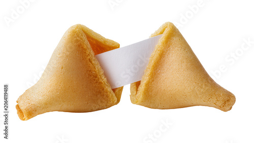 Bild auf Leinwand Golden fortune cookies with blank paper strip