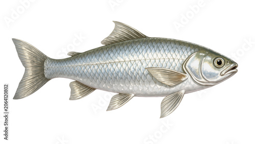 Fotografija Silver fish with scales and fins