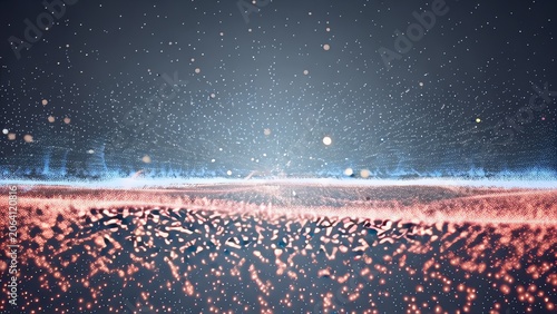 Abstract Blue Waveform Pattern Displayed on Dark Background