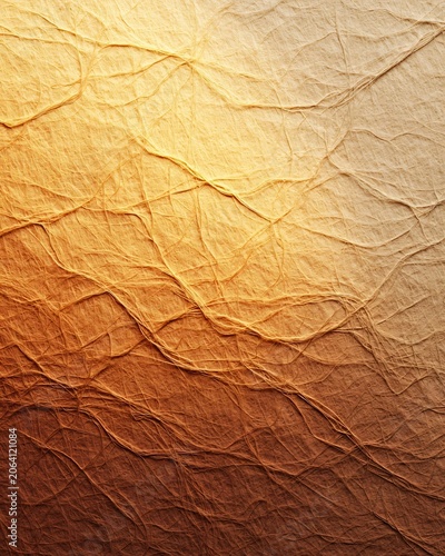 Abstract background featuring a wrinkled texture with a warm gradient transition from light cream to deep golden brown tones