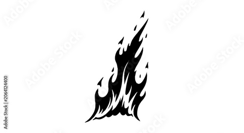 Foto Stylized black graphic resembling a rising flame or abstract wing with