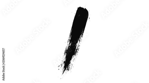 Quadro su tela Dynamic black dry brush stroke sweeping diagonally upward from the bot