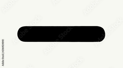 Graphic black horizontal bar featuring a smooth semicircular left end 