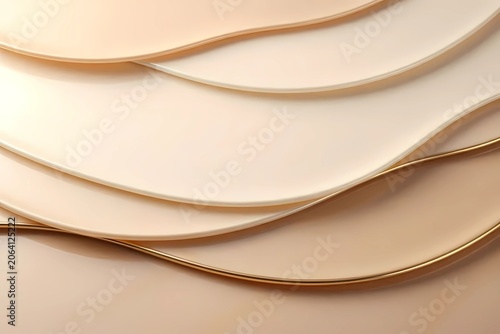 Modern abstract composition featuring layered organic liquid forms and neutral colors.
