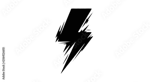 Abstract black jagged graphic element with sharp angular points resemb