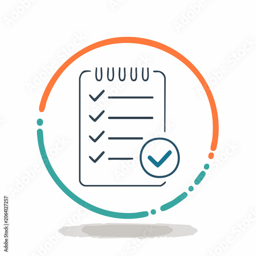 Checklist with Checkmarks and Completed Tasks Icon