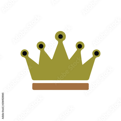 Gold king crown vector icon. Royal tiara symbol isolated on white background.