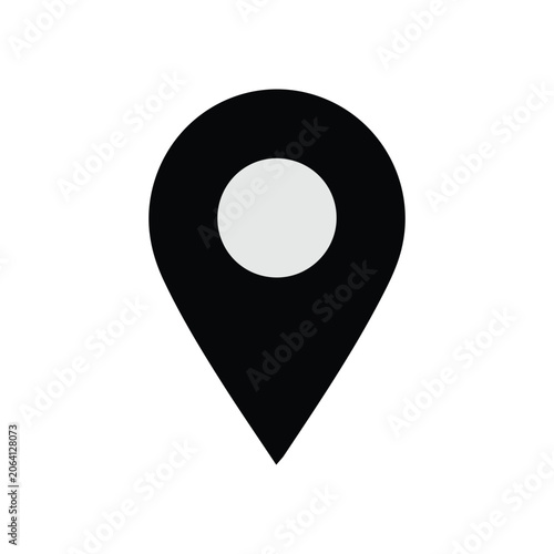 Map pointer pin vector icon. Location marker symbol isolated on white background.