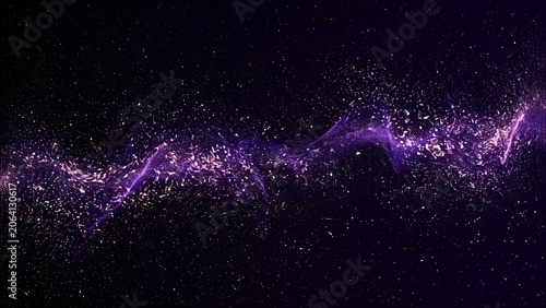 Vibrant Purple Nebula Wave Across Starry Night Sky