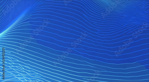 Abstract Blue Wave Lines
