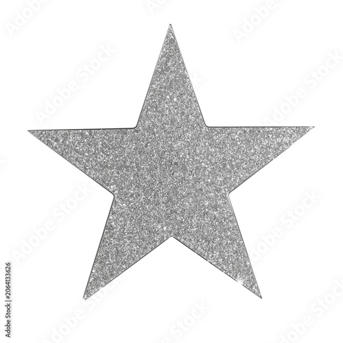 Premium Silver Glitter Star  Minimalist Metallic Icon Asset