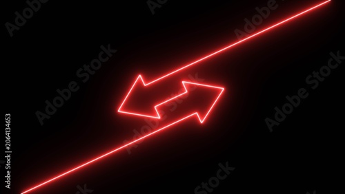 Φωτογραφία A stock illustration of a red neon double arrow, often used to symbolize bidirectional movement or exchange