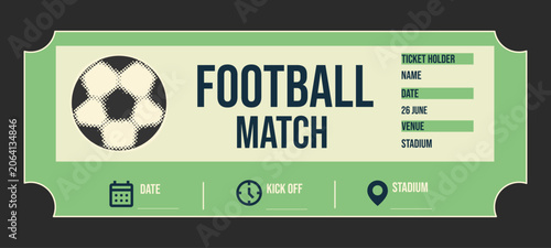Football Match Ticket Template Vector