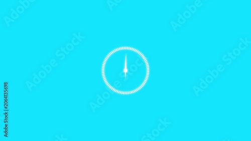 New white dark clock animation video footage,12 hours clock footage on sky background 4k video .animation .
