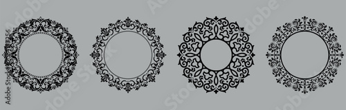 Foto Set of decorative frames Elegant vector element for design in Eastern style, place for text