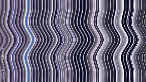 Abstract wavy neon vertical lines in vivid blue glowing on dark background